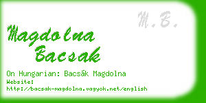 magdolna bacsak business card